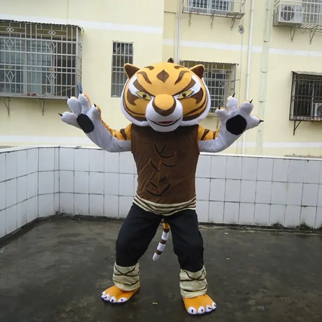Funtoys phim hoạt hình biểu diễn vui đi bộ trang phục để bán, Kung Fu Tiger Linh Vật Trang Phục Cosplay cho bữa tiệc