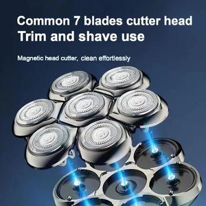 CITICITY Men's Seven-Head Razor Body Washing Electric Knife Accessory Set Household Use USB Power Source Bald Machine Razor - Product Image 3