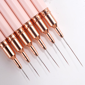 Ensemble de pinceaux pour nail art French Tip 6mm-25mm, ultra fins, pour la création de motifs graphiques et de lignes en gel - Product Image 4