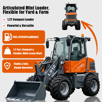 Mini-chargeuse sur pneus KL912 1200 kg, moteur Yanmar 34,3 kW, transmission hydrostatique, godet de 0,6 m³, Euro V EPA4 pour ferme, verger, foresterie, ranch