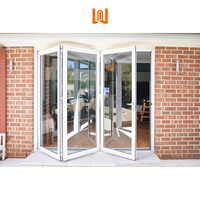 Portes patio isolées aux normes européennes de conception française Portes pliantes en PVC en plastique Portes pliantes en verre