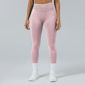 <span class=keywords><strong>Legging</strong></span> de yoga taille haute sans couture pour <span class=keywords><strong>femme</strong></span>, effet galbe fessier, séchage rapide, taille élastique, en lin uni, idéal pour la course et les sports de plein air - Product Image 3