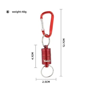 Filet magnétique en aluminium très résistant Porte-clés magnétique Filet de pêche à la mouche pour la pêche à la mouche