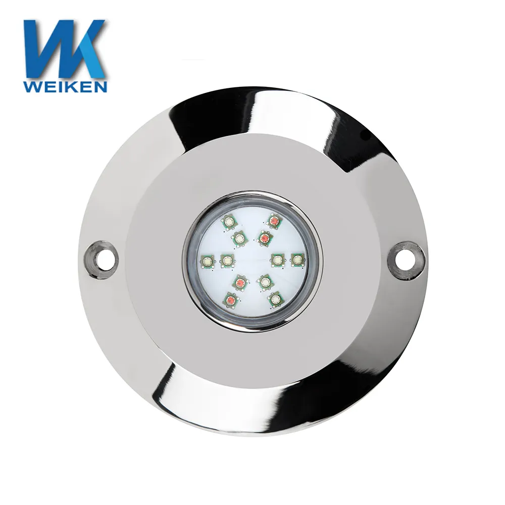 Weiken CE Được Phê Duyệt 316ss 60 W Hồ Bơi Đèn LED Bề Mặt Được Gắn 12V IP68 Dưới Nước LED Thuyền Du Thuyền Biển