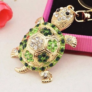 Llavero de tortuga, accesorios decorativos, llavero de aleación con pedrería, colgante para bolso de mujer, colgante para coche y accesorios. - Product Image 4