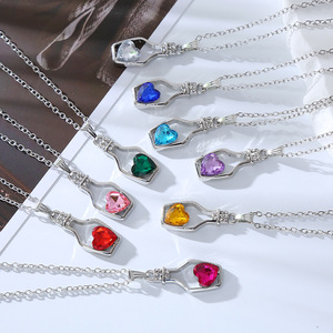 La migliore vendita di amore collana di bottiglia di cristallo che desidera messaggio di bottiglia in una bottiglia collana a catena clavicola - Product Image 2