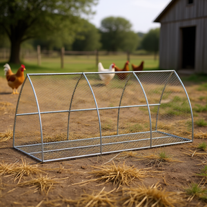 Jaula para pollos de 118.1 x 41.3 x 47.2 pulgadas en acero galvanizado plateado, recinto para animales para avicultura - Product Image 2