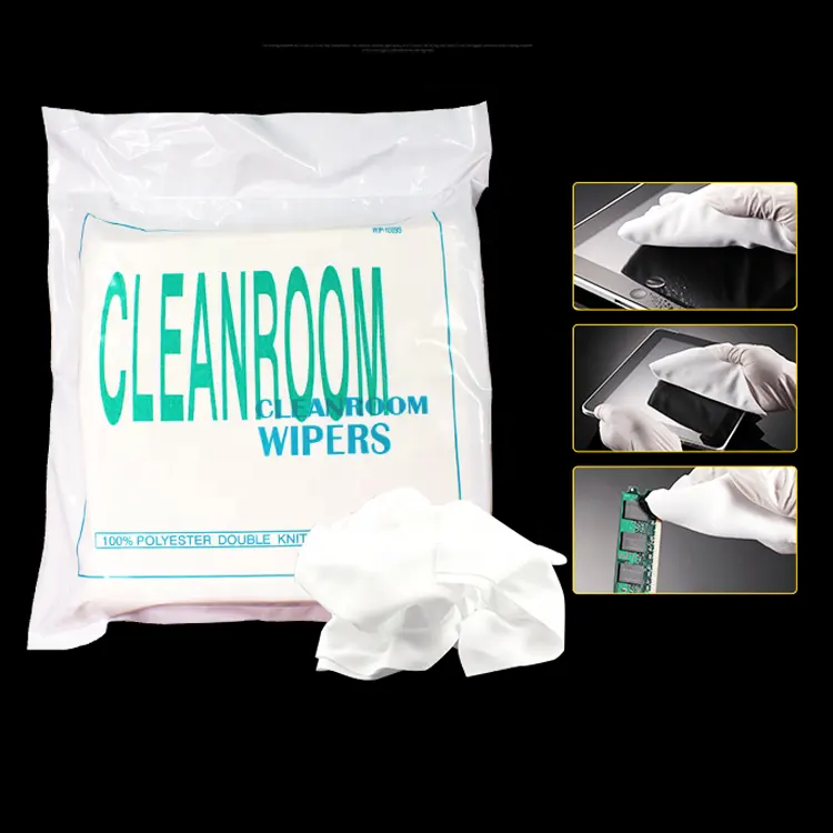 Venta al por mayor de toallitas de microfibra para sala limpia de poliéster de nailon 6X6 9X9 sin pelusa