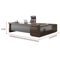 Bureau de direction moderne de luxe en forme de L avec armoire latérale pour suite de direction