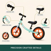 Vélo d'équilibre pour enfants sans pédales, avec cadre en acier haute teneur en carbone, frein à pied, roues de 12 pouces et selle recouverte de PVC – Vente chaude OEM ODM
