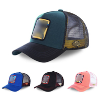 Gorras de malla unisex de 5 paneles estilo hip hop, gorras deportivas tipo trucker, venta al por mayor, gorras de alta calidad con logotipo personalizado bordado.