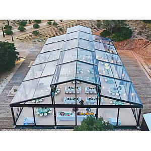 Black Aluminum Alloy and <strong>Glass</strong> Marquee Wedding Pavilion Transparent Atrium Movable Event Tent for Outdoor Use - Product Image 5