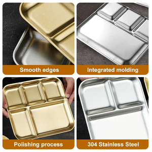 Vajilla Rectangular Clásica Personalizada de Acero Inoxidable, Plato <span class=keywords><strong>para</strong></span> Ensalada, Apto <span class=keywords><strong>para</strong></span> Lavavajillas y Microondas, <span class=keywords><strong>para</strong></span> Uso Doméstico y <span class=keywords><strong>en</strong></span> <span class=keywords><strong>Restaurantes</strong></span> - Product Image 3