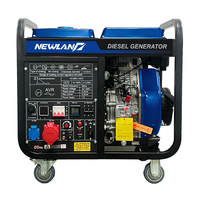Générateur onduleur diesel à cadre ouvert NEWLAND DG8500WI 6,5 kW, usage commercial, fiable, électrique, triphasé, 60 Hz