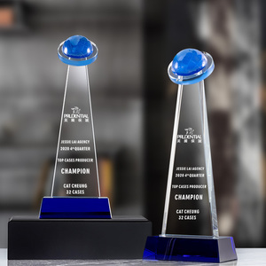 Lettrage créatif personnalisé Globe de cristal Trophée pour le concours de <span class=keywords><strong>discours</strong></span> sur le campus Cérémonie annuelle Prix Techniques d'impression UV - Product Image 1