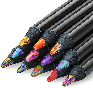 Offre Spéciale 8 crayons arc-en-ciel épais en bois noir crayons de couleur graffiti créatifs mélanger les couleurs stylo pour le dessin - Product Image 5