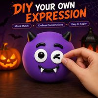 Bola Penghilang Stres Bentuk Wajah Anjing Halloween DIY - Desain Labu Hitam Setan yang Lembut dan Lucu untuk Hadiah Pesta Anak-anak