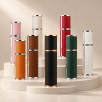Atomiseur de parfum 10 ml en cuir PU, flacon de voyage portable rechargeable pour cosmétiques, idéal pour le transfert de liquides