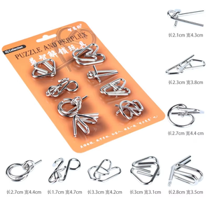 ของเล่นบลิสเตอร์โลหะสำหรับเด็ก8ชิ้นทดสอบทดสอบ<span class=keywords><strong>ไอคิว</strong></span>เกมหยอกเย้าสมอง - Product Image 3