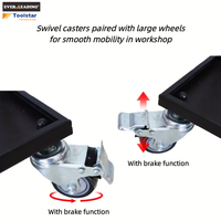 Chariot d'atelier mobile pour réparation automobile avec plateau de rangement à 2 niveaux