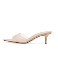 Mules transparentes en PVC à talon chaton pour femmes – Chaussures et pantoufles de créateur à bout ouvert