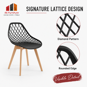 <span class=keywords><strong>Chaise</strong></span> de salle à manger respirante à dossier creux, légère et facile à nettoyer, avec pieds en bois massif, pour la maison, le café et le restaurant - Vente en gros usine - Product Image 2