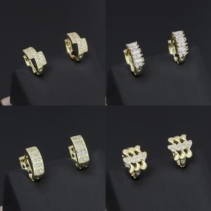 JXX New Design 14K Gold Plated Huggie <b>Earrings</b> Geometric Zircon <b>Earrings</b> for Women Trendy Jewelry for Gifts - Product Image 1