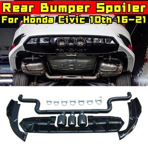 Becquet de pare-chocs arrière, garniture de diffuseur arrière, protection extérieure pour Honda Civic 10ème génération 2016-2021, style TR - Product Image 2