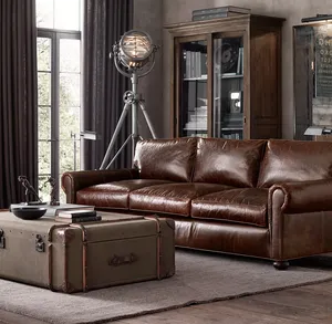Canapé 3 places en cuir original Lancaster, design intemporel Sassanide, confort luxueux - Product Image 5