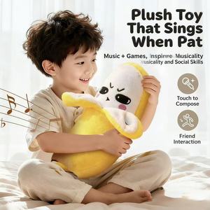 Juguete de Peluche Interactivo con Inducción Musical de Frutas, Piano Eléctrico para Padres e Hijos, Fresa y Plátano, de Hu Electric - Product Image 2
