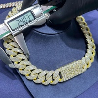 Cadena Cubana de Plata Pesada con Incrustaciones de Diamantes de Imitación Moissanite VVS de 5-6 Filas, Collar para Hombre, Joyería Hip-hop