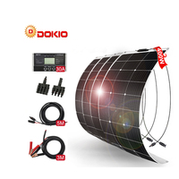 Panneaux solaires flexibles demi-cellules PERC 400W (4 pièces de 100W chacun) avec contrôleur de charge 30A pour maison/voiture/camping/bateau - Haute efficacité