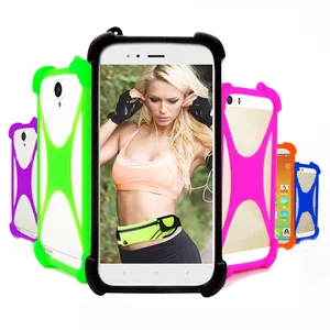 Universele Telefoon Case Shockproof Soft Silicone Case Met Riem Gat Bumper Custom Phone Case Silicon Cover