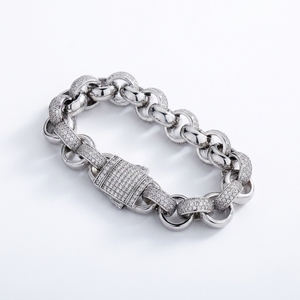 2BRA21040009 Hochwertige Goldkette Einfacher Modischer Charm 15MM Gliederkette Messing Zirkon Diamant Exklusiv für <span class=keywords><strong>Saudi</strong></span>-Arabien - Product Image 6