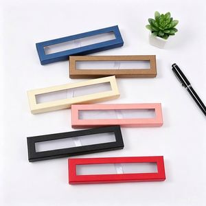 En stock : Boîte d'emballage haut et bas avec fenêtre en papier pour stylo de nettoyage de vitres, insert en ruban pour écriture et cadeaux, plusieurs couleurs disponibles - Product Image 4