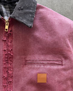 سترة عمل مخصصة من قماش الداك الثقيل المُعتَّق، مبطنة، بتصميم عتيق على طراز ديترويت، سترة للنجارين وعمال البناء - Product Image 4