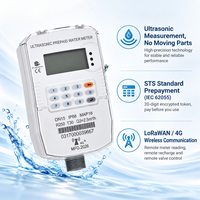Compteur d'eau prépayé en plastique IP68 4G à ultrasons LoRaWAN avec clavier STS pour usage domestique, débitmètre R400 tout-en-un
