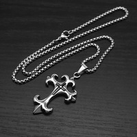Кулон Fleur De Lis в готическом стиле, персонализированный, водонепроницаемый, из нержавеющей стали, не тускнеющий, изысканное модное ювелирное украшение, ожерелье с крестом для мужчин