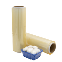 Rollo Jumbo de PVC antivaho, película elástica, envoltura adhesiva suave para embalaje de alimentos, para champiñones, aperitivos de Chocolate, azúcar, leche, a prueba de humedad