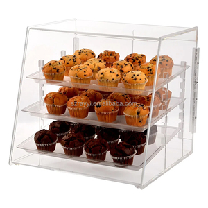 Vitrine de présentation de pâtisseries et de gâteaux en acrylique transparent à 3 niveaux, vente directe d'usine RAY YI, pour boulangerie, pâtisserie, <span class=keywords><strong>magasin</strong></span> de détail. - Product Image 6