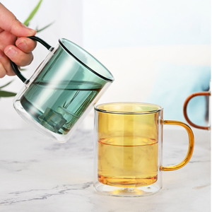 Tazas de café o té de cristal de doble pared personalizadas, tazas de café de 300ml aisladas - Product Image 6
