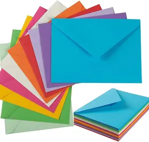 定制黑色标志印刷高级商务信封哑光丝棉艺术纸感谢卡带信封