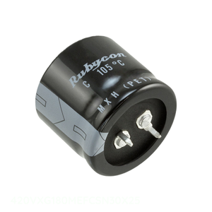 Condensateur original CAP ALUM 180UF 20% 420V SNAP TH 420VXG180MEFCSN30X25 à montage traversant 180 uF - Product Image 1