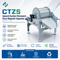 Séparateur magnétique à tambour à aspiration ascendante CTZS pour la triage des scories d'acier, des métaux ferreux et des déchets
