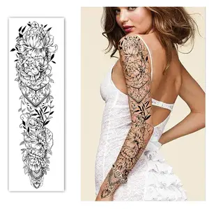 Black Stylish 3D New Man's Half Sleeve Arm Temporary Totem Tattoo Stickers  Mechanical Body Art Tatoos for Boys Mens Armband