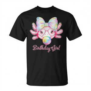 Camiseta para mujer con estampado digital de Axolotl, para amantes de las fiestas de cumpleaños, manga corta, cuello redondo, para adulta - Product Image 3