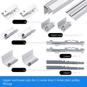 <span class=keywords><strong>Porte</strong></span> <span class=keywords><strong>coulissante</strong></span> de garde-robe avec double amortissement des rails supérieurs et inférieurs, <span class=keywords><strong>rail</strong></span> de guidage de <span class=keywords><strong>porte</strong></span> <span class=keywords><strong>coulissante</strong></span> de meuble TV externe - Product Image 6