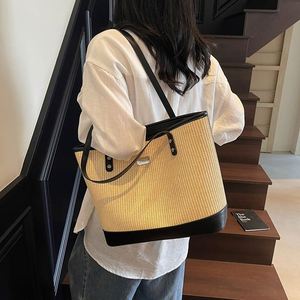 Fashion Women's <b>Straw</b> Tote <b>Bags</b> with Zipper Daily Travel Use <b>Straw</b> Handbags Large Capacity Totes - Product Image 3