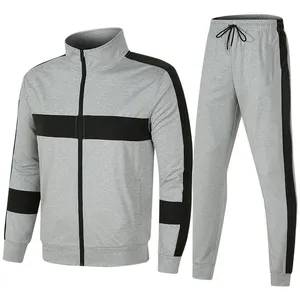 new latest custom design long sleeve mens contrast colors cotton hoodies and pants jogging suit