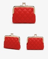 Porte-monnaie matelassé en cuir PU avec fermoir à boucle, mini porte-monnaie à fermeture éclair, cadeau pour femme, vente en gros